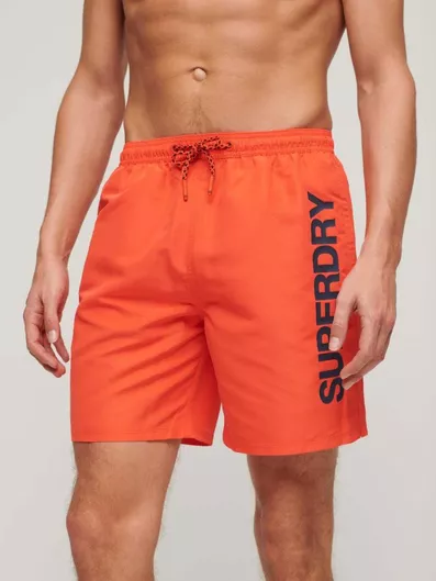 Superdry Ανδρικό Μαγιό Σορτς Πορτοκαλί με Σχέδια
