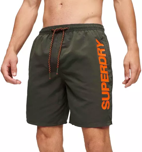 Superdry Ανδρικό Μαγιό Σορτς Green με Σχέδια