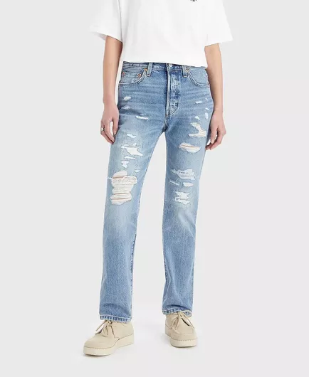 Levi's 501 Γυναικείο Jean Παντελόνι με Σκισίματα