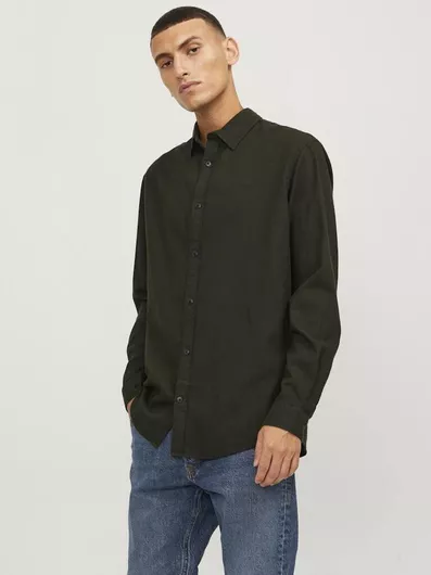 Jack & Jones Μακρυμάνικo Βαμβακερό Πουκάμισο σε Στενή Γραμμή Καρό Rosin
