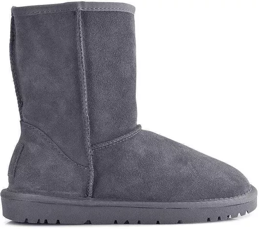 Kelara Δερμάτινα Γυναικεία Μποτάκια με Γούνα Γκρι
