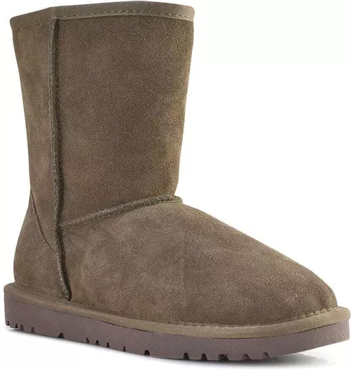 Kelara Δερμάτινα Γυναικεία Μποτάκια με Γούνα Καφέ