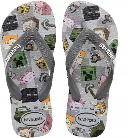 Havaianas Παιδικές Σαγιονάρες Flip Flops Γκρι Minecraft