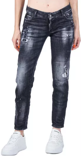Dsquared2 Jennifer Γυναικείο Jean Παντελόνι με Σκισίματα Μαύρο
