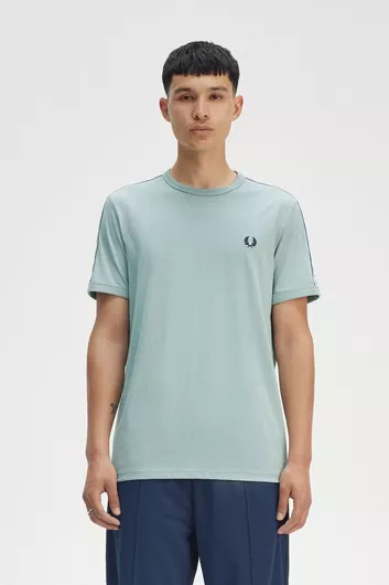 Fred Perry Ringer T-shirt Silver Blue