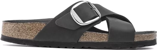 Birkenstock Siena Big Buckle Δερμάτινα Γυναικεία Σανδάλια Μαύρο
