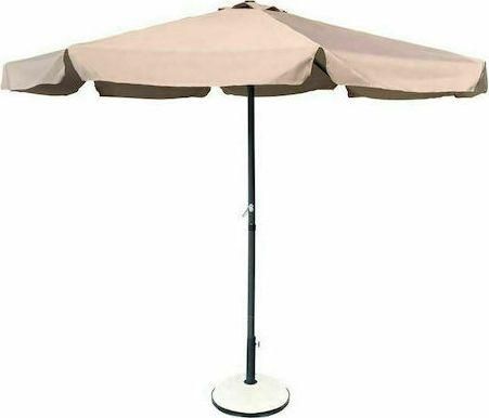 Ομπρέλα Κήπου Woodwell Z.E926.2 Δαπέδου Στρογγυλή Αλουμινίου 3x3m Μπεζ