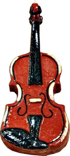 Πασχαλινή Λαμπάδα Βιολί Χειροποίητο 23.5cm Καφέ