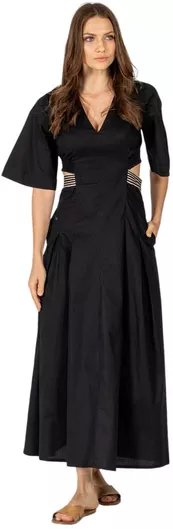 Aggel Maxi Φόρεμα Πλεκτό Black
