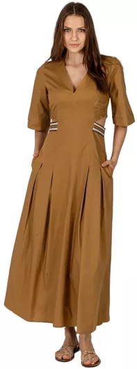 Aggel Maxi Φόρεμα Πλεκτό Brown
