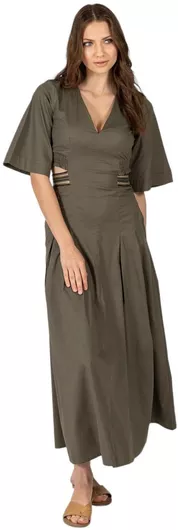 Aggel Maxi Φόρεμα Πλεκτό Khaki