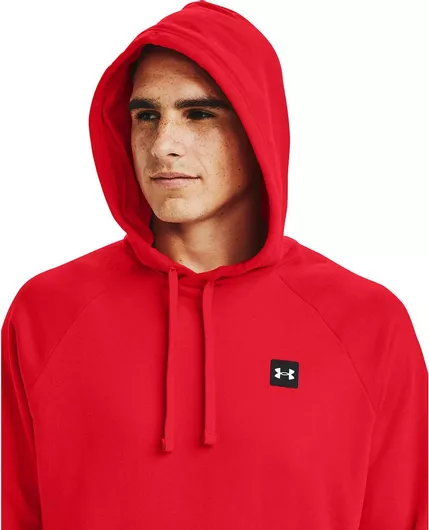 Under Armour Rival Φούτερ Fleece με Κουκούλα Κόκκινο