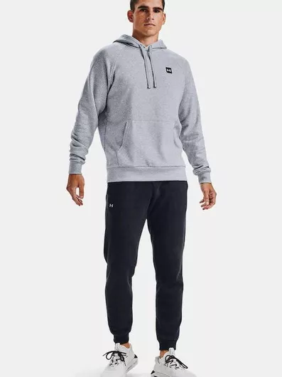 Under Armour Rival Φούτερ Fleece με Κουκούλα Heather Grey