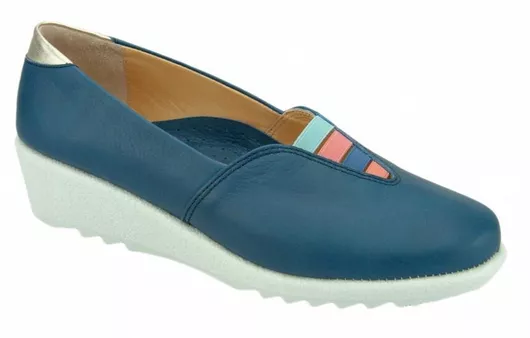 Relax Anatomic Δερμάτινα Γυναικεία Μοκασίνια Μπλε