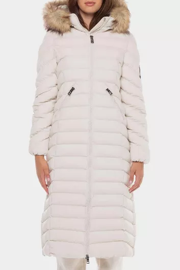 Superdry 'fuji Faux Μακρύ Γυναικείο Μπουφάν για Χειμώνα Γκρι