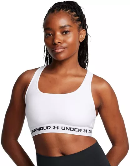 Under Armour Crossback Mid Bra Γυναικείο Μπουστάκι Λευκό