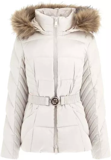 Guess Κοντό Γυναικείο Μπουφάν για Χειμώνα pearl oyster