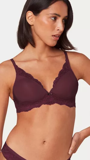 Triumph Amourette Charm Deep Burgundy Σουτιέν με Ελαφριά Ενίσχυση χωρίς Μπανέλες