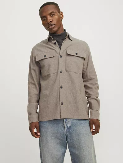 Jack & Jones Μακρυμάνικo Πουκάμισο Γκρι
