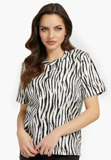 Guess Γυναικείο T-shirt Animal Print Zebra