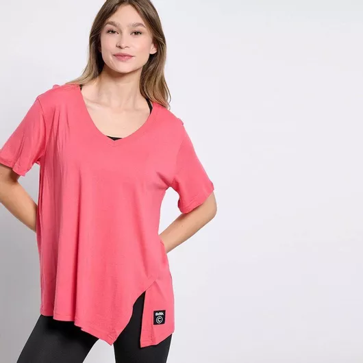 BodyTalk Γυναικείο T-shirt με V Λαιμόκοψη Ροζ