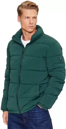 Guess Χειμωνιάτικο Μπουφάν Puffer Χακί