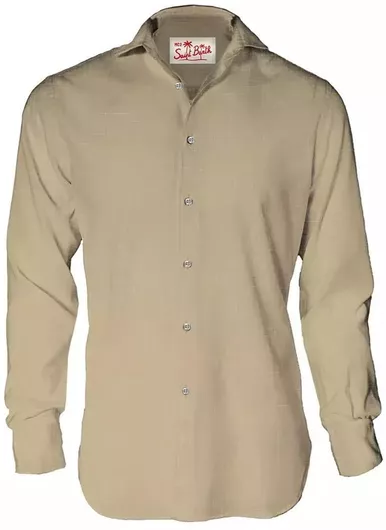 MC2 Μακρυμάνικo Λινό Πουκάμισο Beige