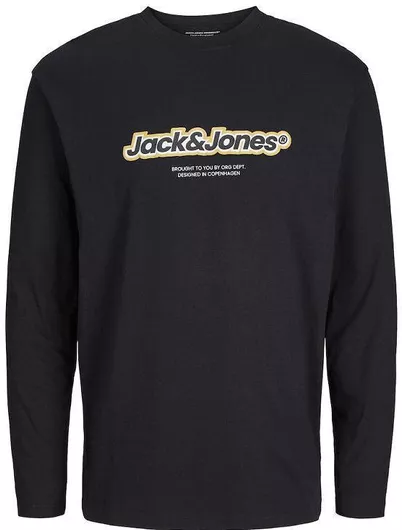 Jack & Jones Branding Μπλούζα Μακρυμάνικη Μαύρο