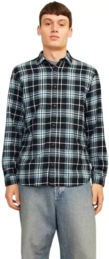 Jack & Jones Μακρυμάνικo Φανελένιο Πουκάμισο Goblin Blue Multi