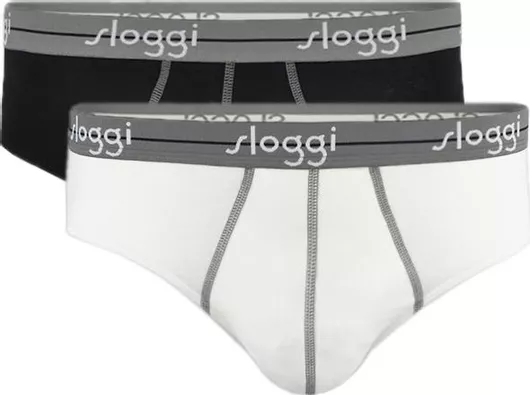 Sloggi Start Midi Ανδρικά Σλιπ Black / White Μονόχρωμα 2Pack