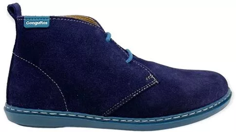 Conguitos Suede Παιδικά Μποτάκια με Κορδόνια Navy Μπλε