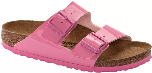 Birkenstock Arizona Δερμάτινα Γυναικεία Σανδάλια Ανατομικά Patent Candy Pink Narrow Fit