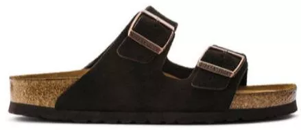 Birkenstock Arizona Δερμάτινα Γυναικεία Σανδάλια Μαύρο Narrow Fit
