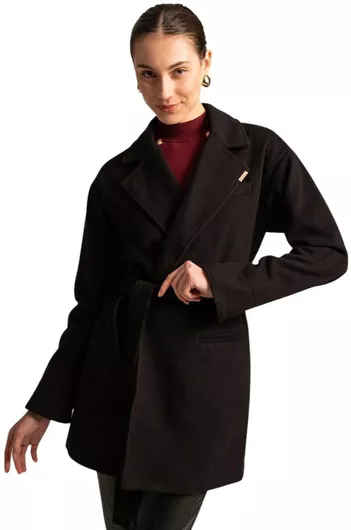 Mind Matter Γυναικείο Black Παλτό MML24-02-06-014-BLACK