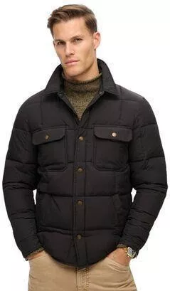 Superdry Overshirt Μακρυμάνικo Πουκάμισο Black
