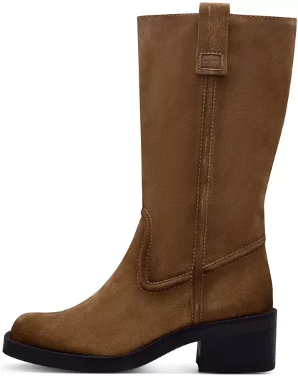 Tamaris Δερμάτινες Γυναικείες Μπότες Καφέ