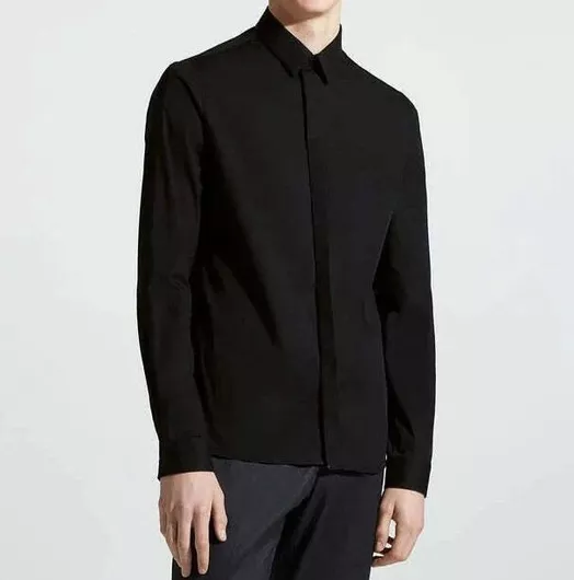 Calvin Klein Μακρυμάνικo Πουκάμισο σε Στενή Γραμμή Μαύρο