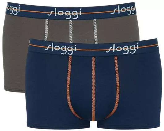 Sloggi Start Hipster Ανδρικά Μποξεράκια Γκρι-μπλε με Σχέδια 2Pack