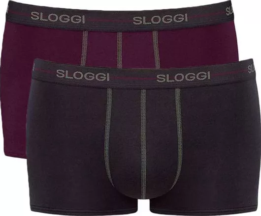 Sloggi Start Hipster Ανδρικά Μποξεράκια Μπορντό-ανθρακί 2Pack