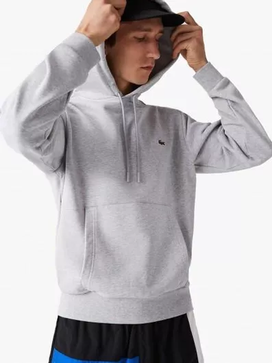 Lacoste Φούτερ με Κουκούλα Γκρι