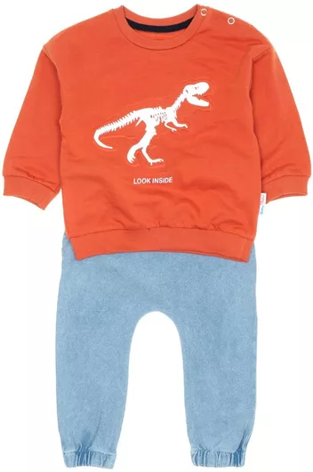 Baby Buu Παιδικό Σετ με Παντελόνι Χειμερινό 2τμχ Reflector Brown Dino