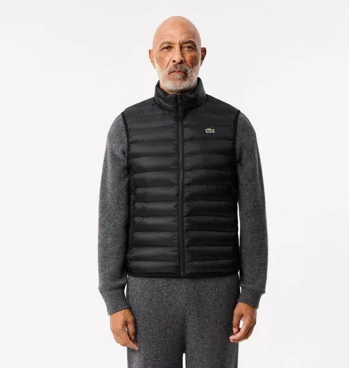 Lacoste Αμάνικο Μπουφάν Puffer Αδιάβροχο Μαύρο