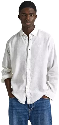 Pepe Jeans Τζιν Πουκάμισο σε Κανονική Γραμμή White