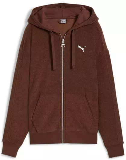 Puma Γυναικεία Ζακέτα Φούτερ με Κουκούλα Καφέ