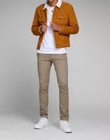 Jack & Jones Ανδρικό Παντελόνι Chino Ελαστικό σε Slim Εφαρμογή Μπεζ