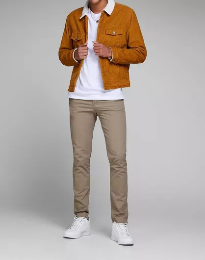 Jack & Jones Ανδρικό Παντελόνι Chino Ελαστικό σε Slim Εφαρμογή Μπεζ