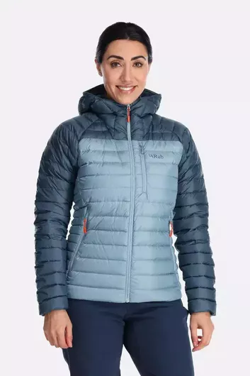 Rab Microlight Alpine Κοντό Γυναικείο Puffer Μπουφάν για Χειμώνα Orion Blue