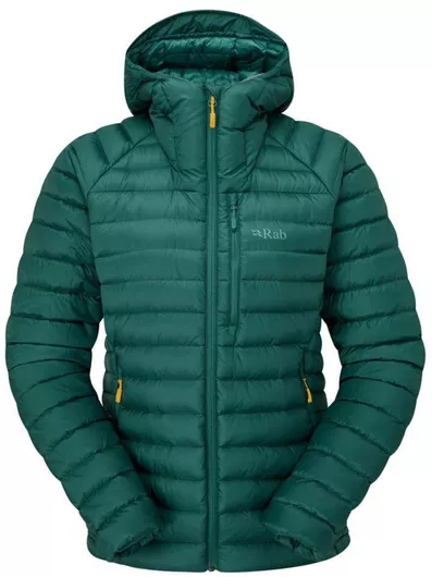 Rab Microlight Alpine Κοντό Γυναικείο Puffer Μπουφάν για Χειμώνα Green Slate