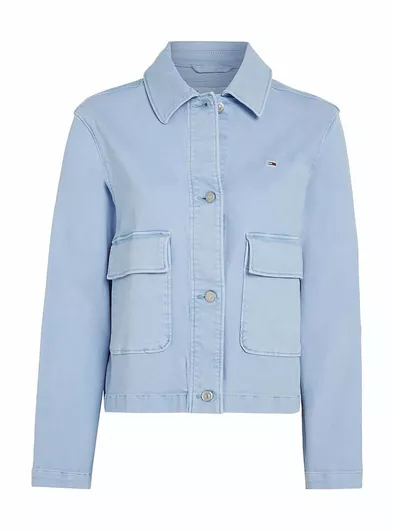 Tommy Hilfiger Κοντό Γυναικείο Μπουφάν για Χειμώνα Γαλάζιο