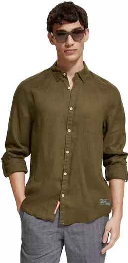 Scotch & Soda Μακρυμάνικo Λινό Πουκάμισο Λινό